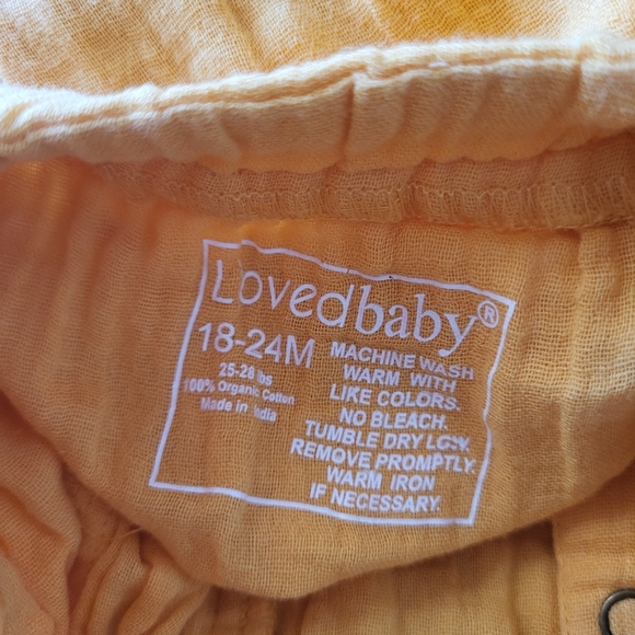 L'ovedbaby Organic Muslin Ruffle Bodysuit Romper in Saffron, 18-24m - Picture 4 of 4